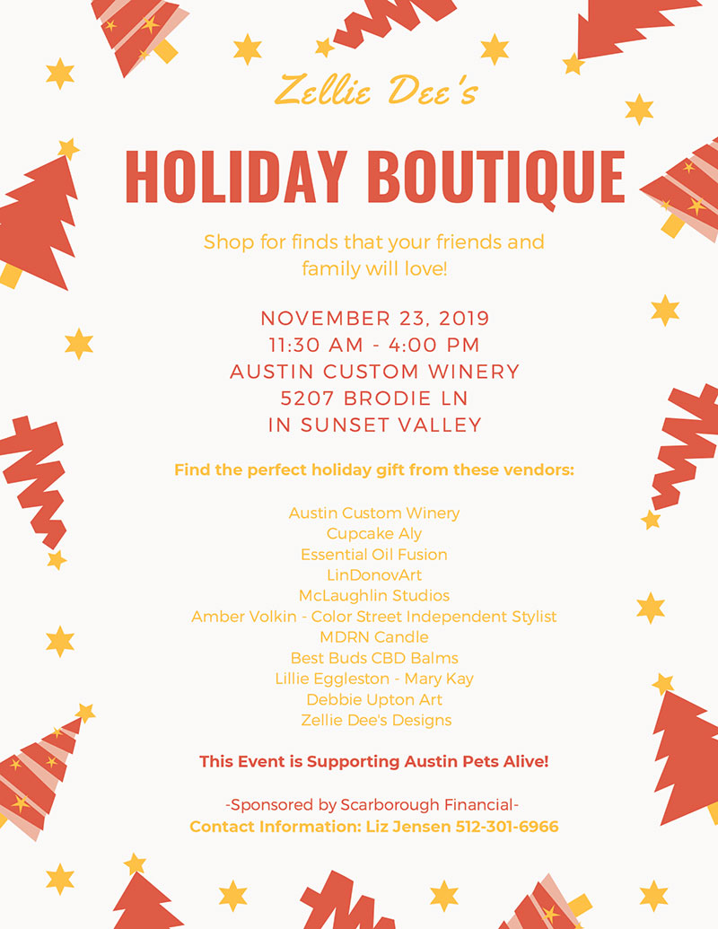 2019 Zellie Dee's Holiday Boutique flyer